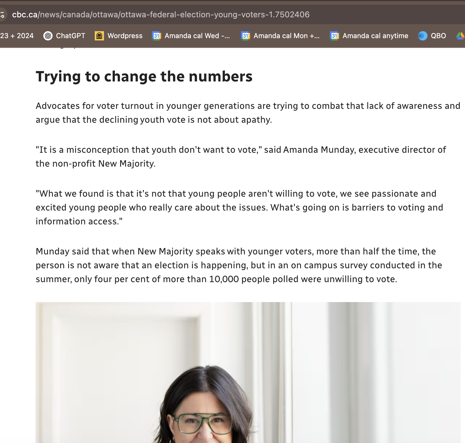 Screenshot of CBC News article